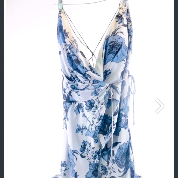 Fame And Partners Beckham Floral Ruffle Maxi Dress Pink Size 4 $249 MSRP - Picture 1 of 13